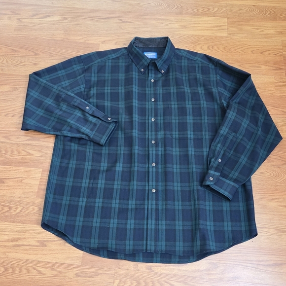 Pendleton Authentic Black Watch Tartan Wool Button Up Shirt Mens XXL Plaid Green - Picture 1 of 12